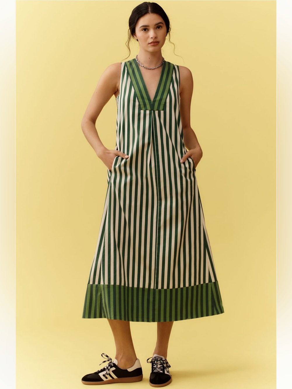 SIMONMILLER Mar Printed Poplin Midi Dress